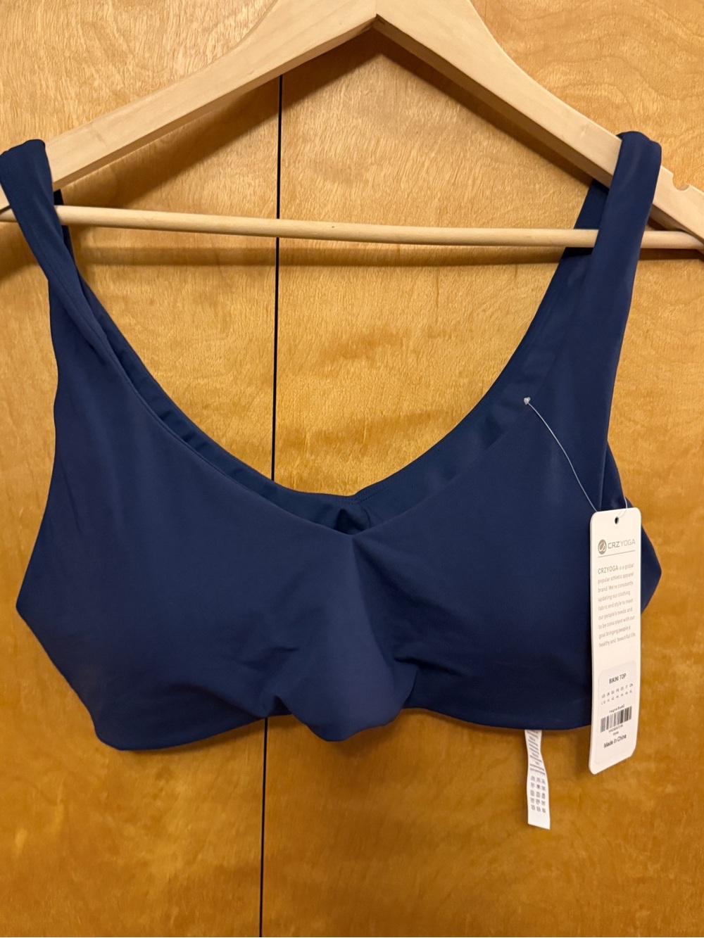 CRZ YOGA Bikini Top Insignia Blue Women Size Large